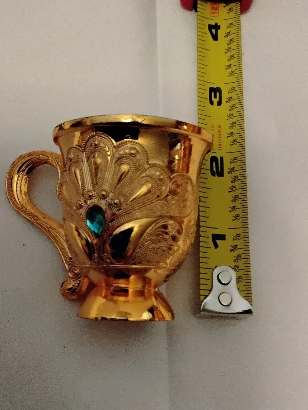 Decorative Gold Turkish Coffee Set with Serving Tray - EUC